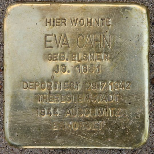 Stolperstein dedicated to Eva Cahn