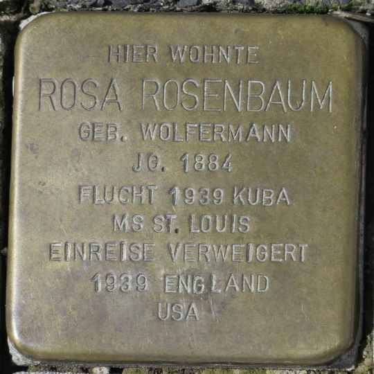 Stolperstein dedicated to Rosa Rosenbaum