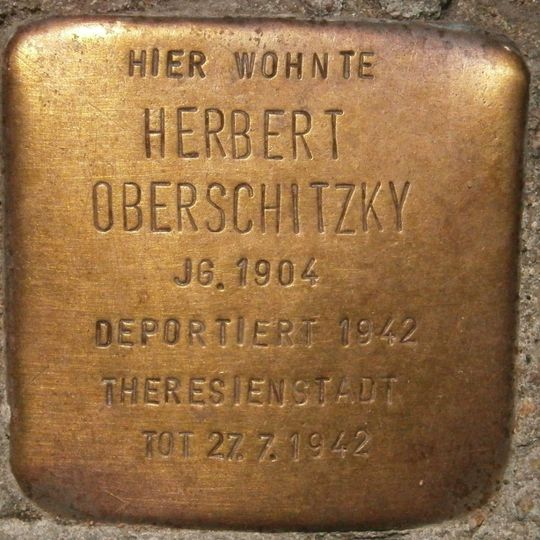 Stolperstein dedicated to Herbert Oberschitzky