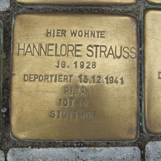 Stolperstein dedicated to Hannelore Strauss