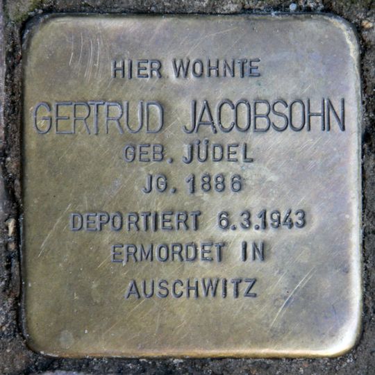 Stolperstein dedicated to Gertrud Jacobsohn