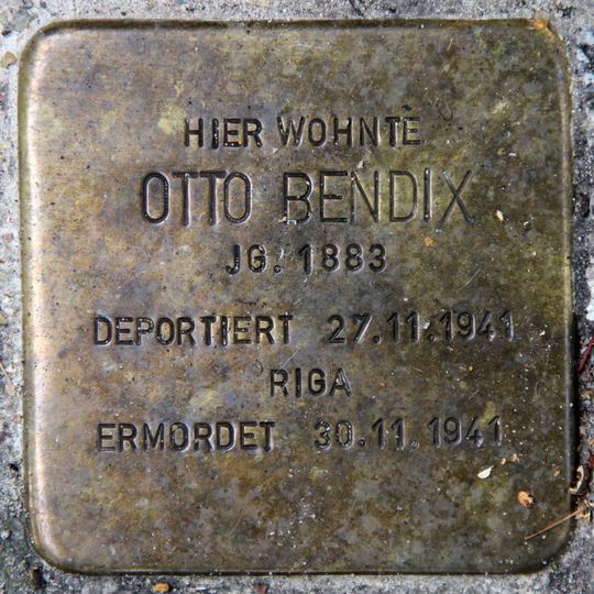 Stolperstein dedicated to Otto Bendix