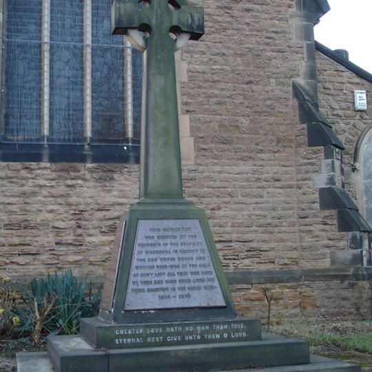 Cinderhill War Memorial at East End of Christ Church
