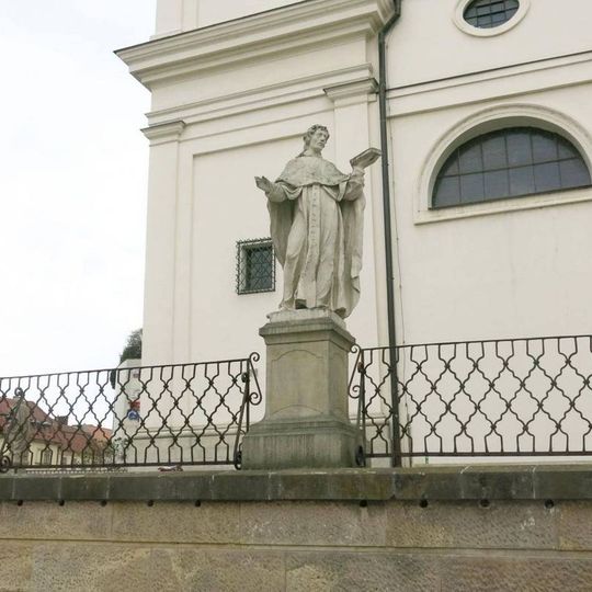 Socha svatého Iva na rampě okolo kostela svatého Michala v Brně