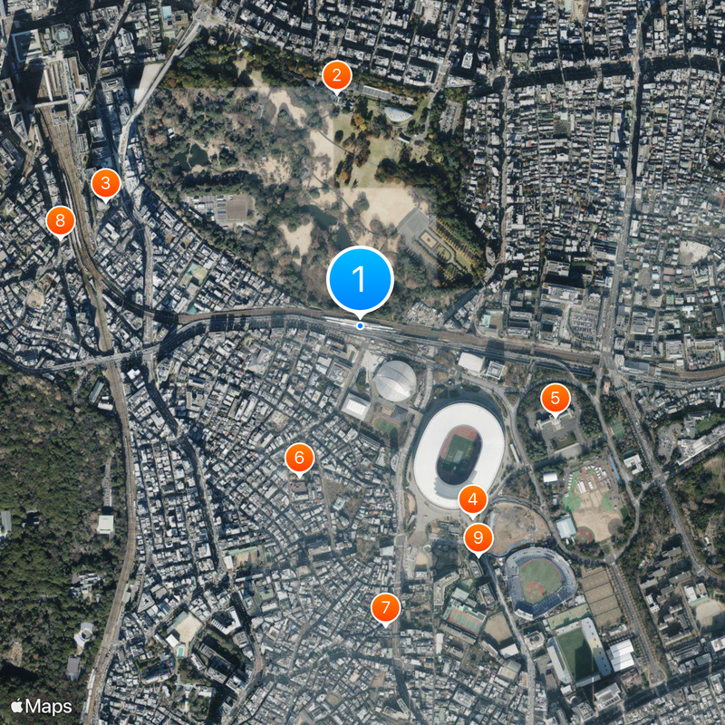 Sendagaya Station Map