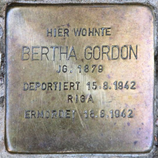 Stolperstein en memoria de Bertha Gordon