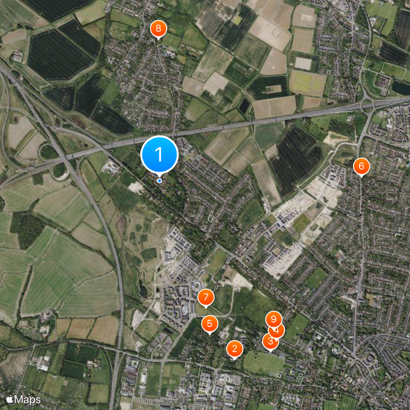 Girton College, Cambridge Mapa