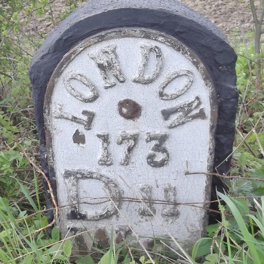 Milestone, Doncaster Road, Badsworth, between New Road and railway bridge