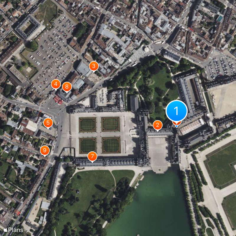 Kasteel van Fontainebleau Kaart