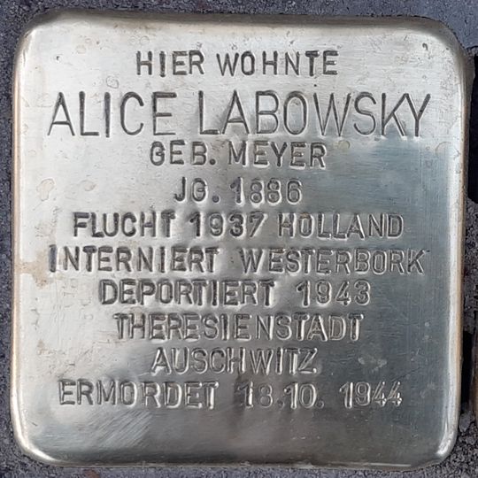 Stolperstein dedicated to Alice Labowsky