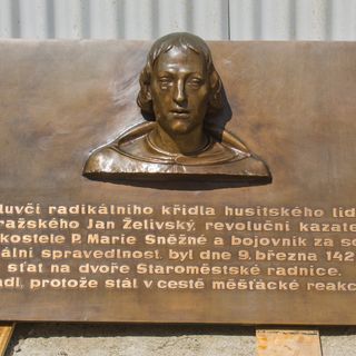 Pamětní deska Jana Želivského na Staroměstské radnici v Praze