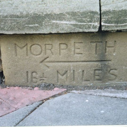 Milestone, North Shields, Albion Road, by Christ Church churchyard entrance