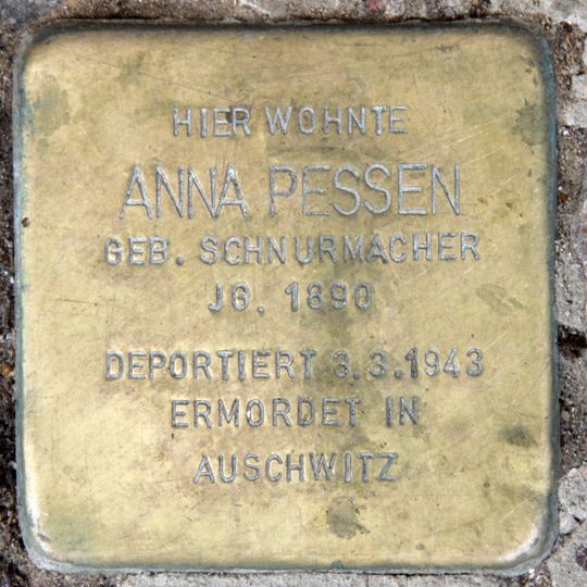 Stolperstein dedicated to Anna Pessen