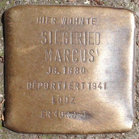 Stolperstein dedicated to Siegfried Marcus