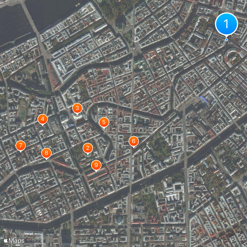 Griboyedov Canal Map