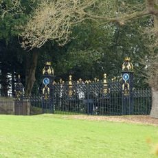 Eccleston Lodge Gates, piers and wing railings