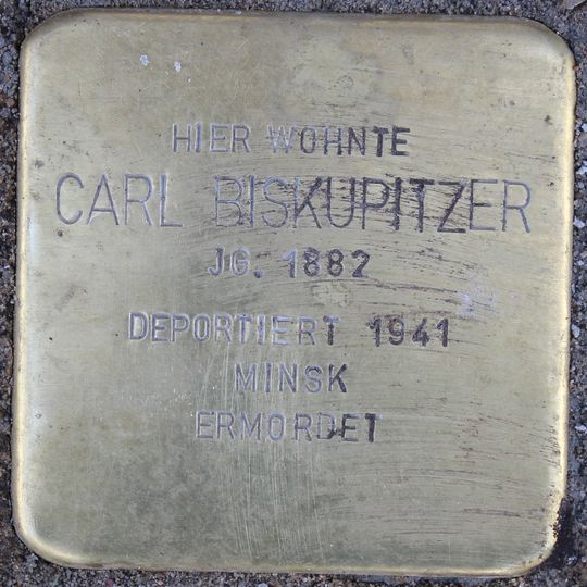 Stolperstein dedicated to Carl Biskupitzer