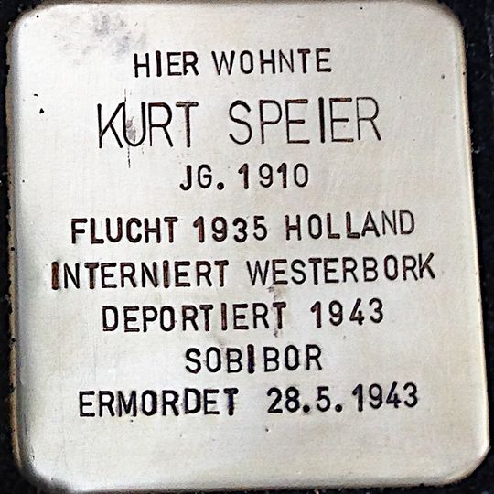 Stolperstein dedicated to Kurt Speier