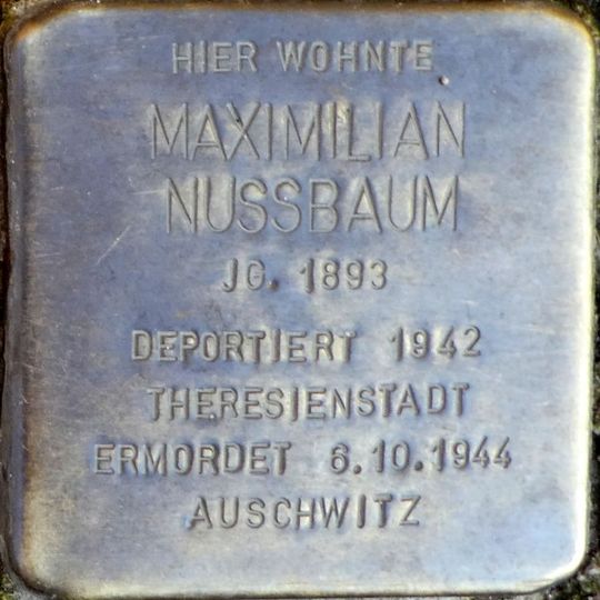 Stolperstein en memoria de Maximilian Nussbaum