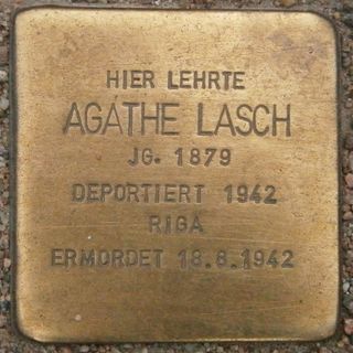 Stolperstein dedicated to Agathe Lasch