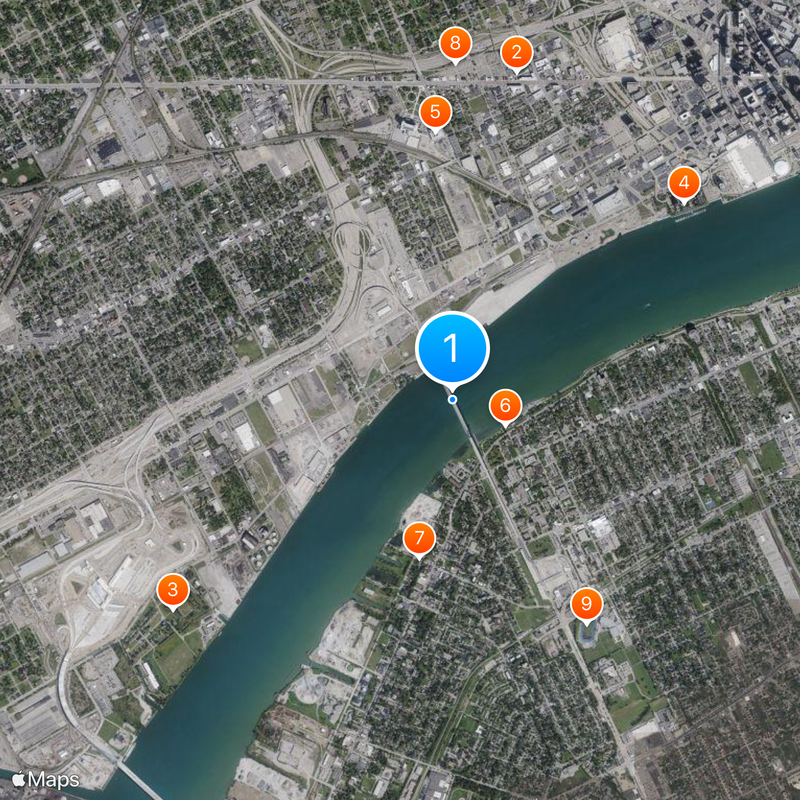 Ambassador Bridge Kaart