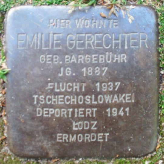 Stolperstein en memoria de Emilie Gerechter