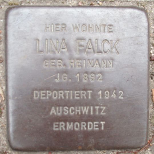 Stolperstein en memoria de Lina Falck