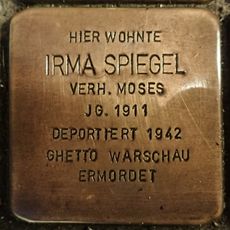 Stolperstein dedicated to Irma Spiegel