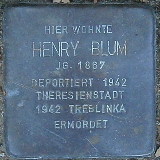 Stolperstein dedicated to Henry Blum