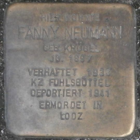 Stolperstein en memoria de Fanny Neumann