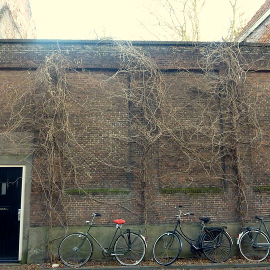 Poortje en tuinmuur met blinde nissen. Poortje modern