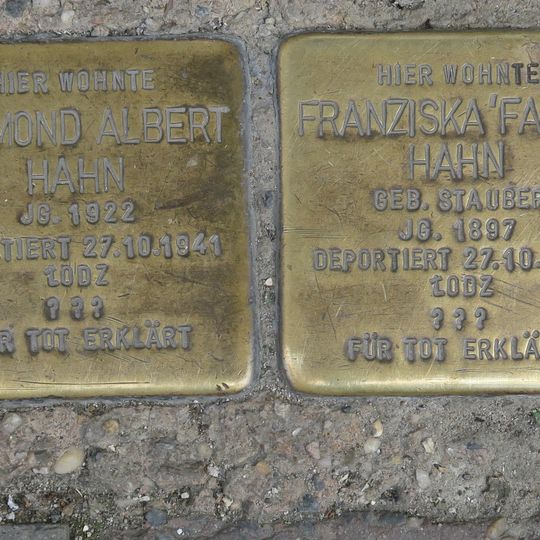 Stolperstein à la mémoire d’Arnold Hahn