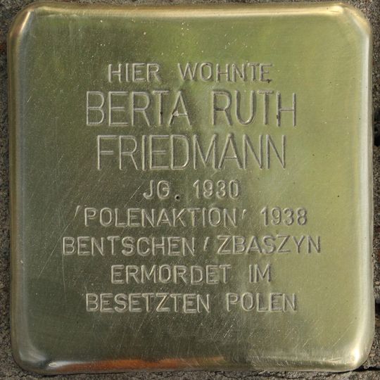 Stolperstein en memoria de Bertha Ruth Friedmann