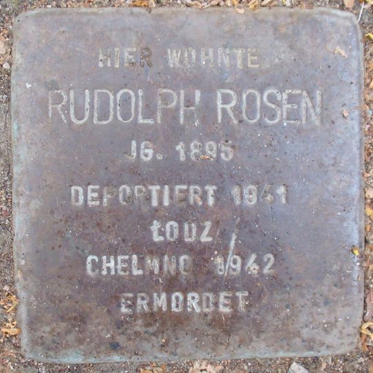 Stolperstein dedicated to Rudolph Rosen