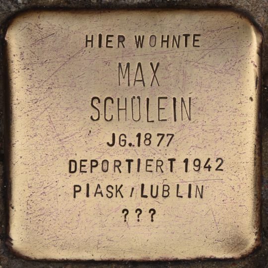 Stolperstein en memoria de Max Schülein