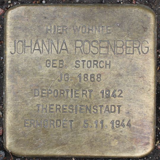 Stolperstein en memoria de Johanna Rosenberg