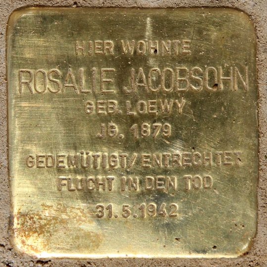 Stolperstein dedicated to Rosalie Jacobsohn