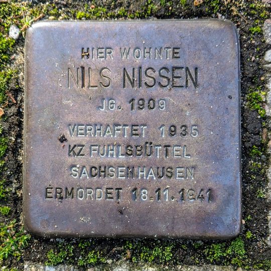 Stolperstein en memoria de Nils Nissen