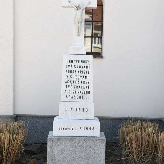 Wayside cross in Velatice nearby the chapel