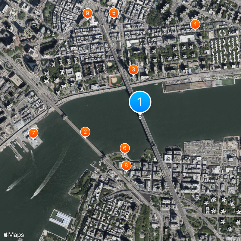 Pont de Manhattan Carte