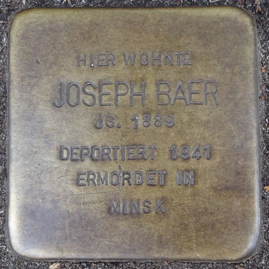 Stolperstein em memória de Joseph Baer