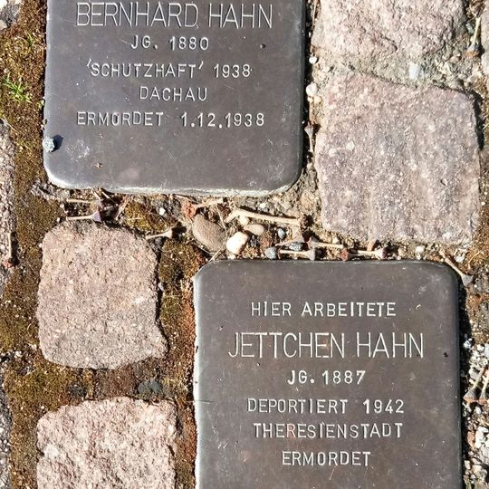 Stolperstein dedicated to Jettchen Hahn