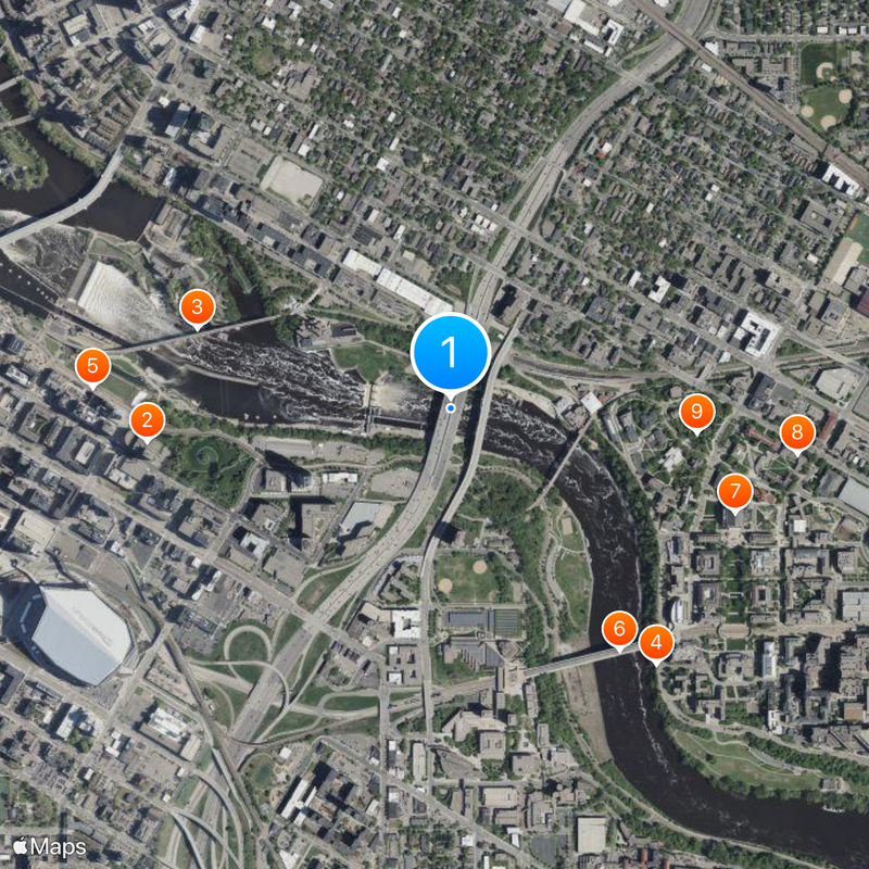 I-35W Saint Anthony Falls Bridge Mappa
