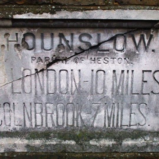 Milestone, Bath Road; Hounslow, opp. No. 45  outside the Cloisters Nursing Home