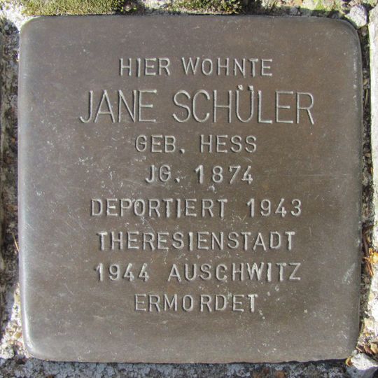 Stolperstein en memoria de Jane Schüler