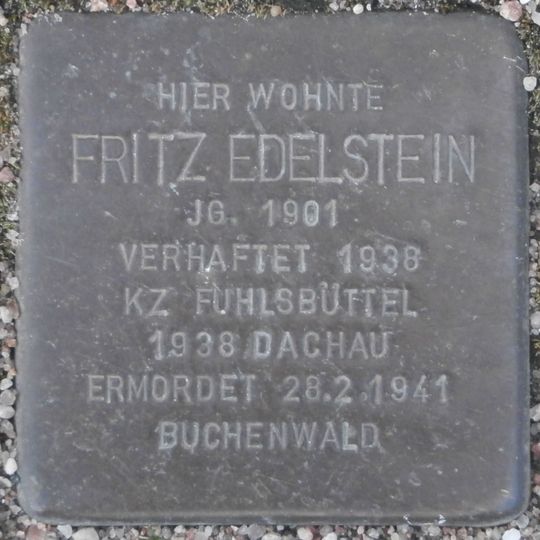 Stolperstein à la mémoire de Fritz Edelstein