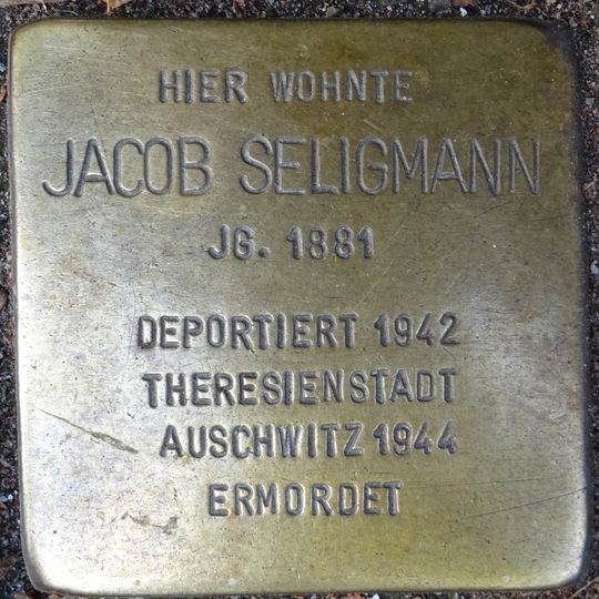 Stolperstein dedicated to Jacob Seligmann