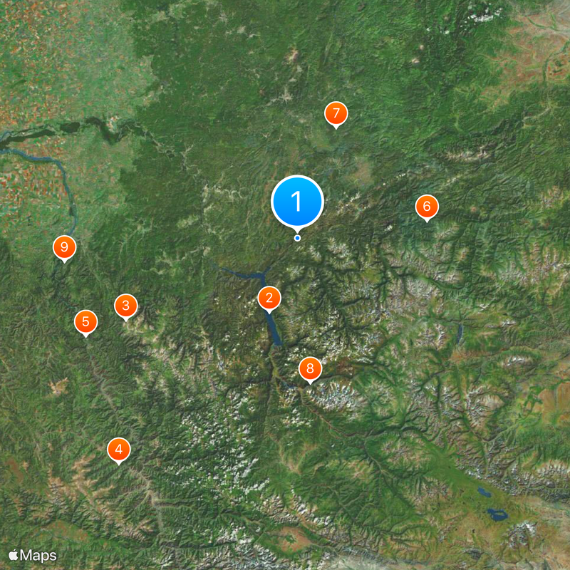 Ałtajski Rezerwat Biosfery Mapa