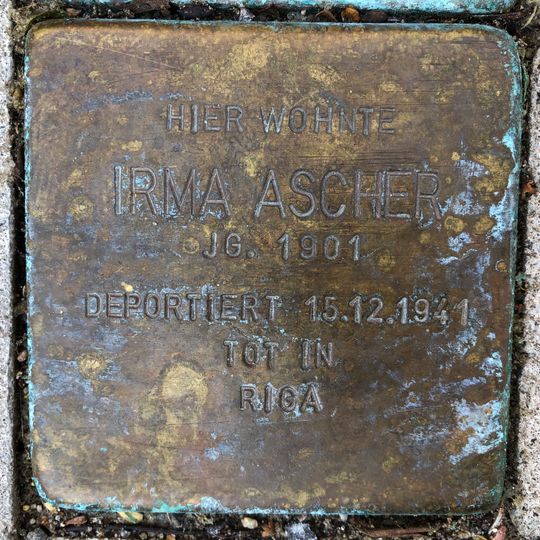 Stolperstein à la mémoire d’Irma Ascher
