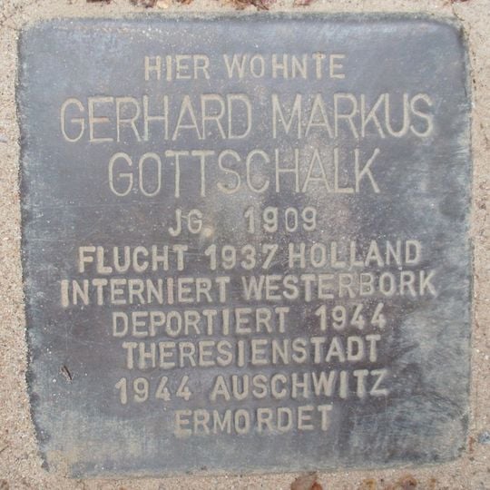 Stolperstein dedicated to Gerhard Markus Gottschalk